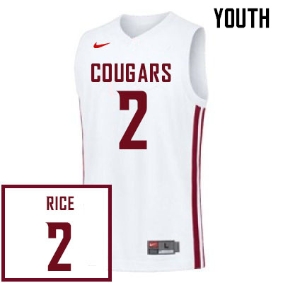 Youth #2 Myles Rice Washington State Cougars College Basketball Jerseys Sale-White